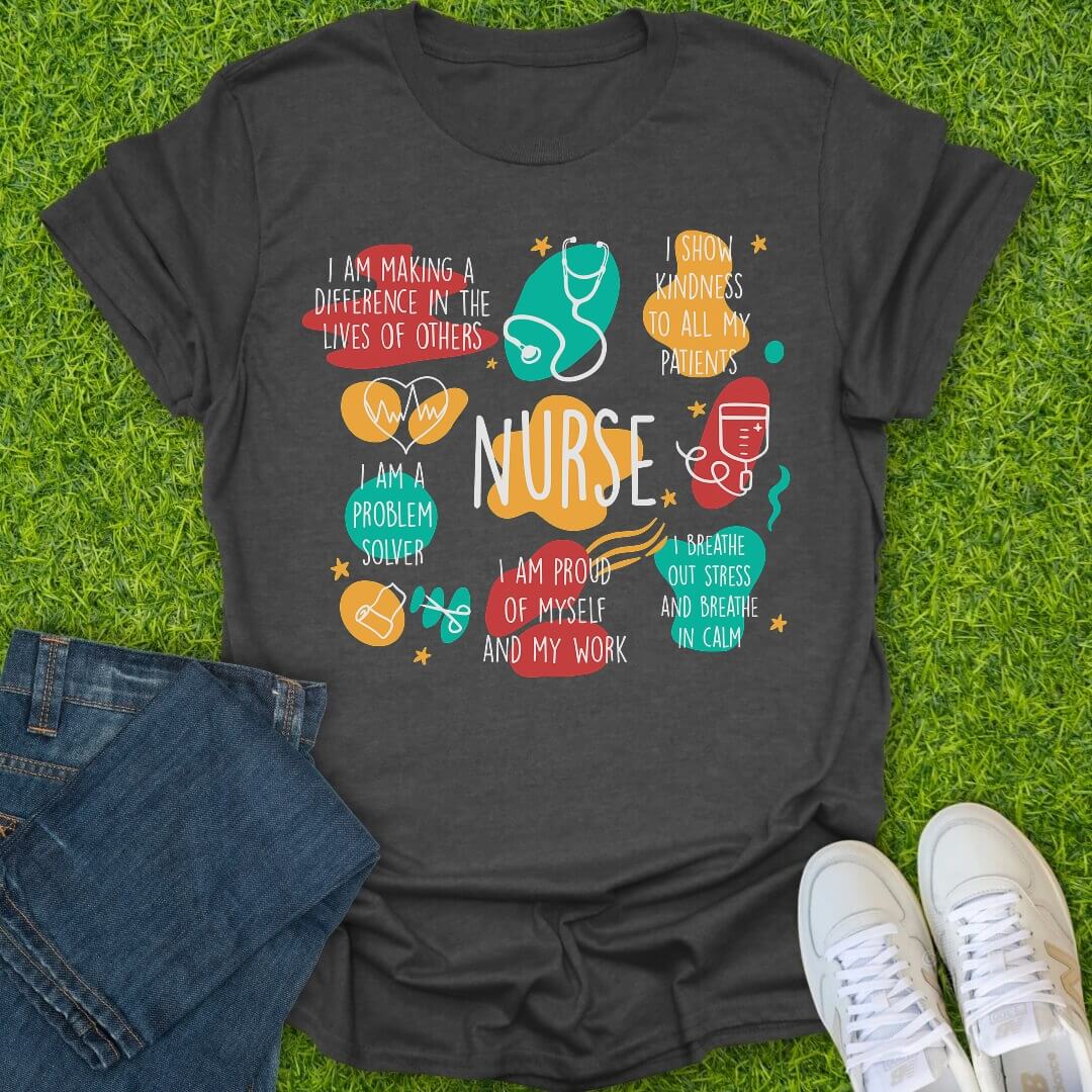 T-Shirt Dark Heather / S Nurse Affirmations Tee