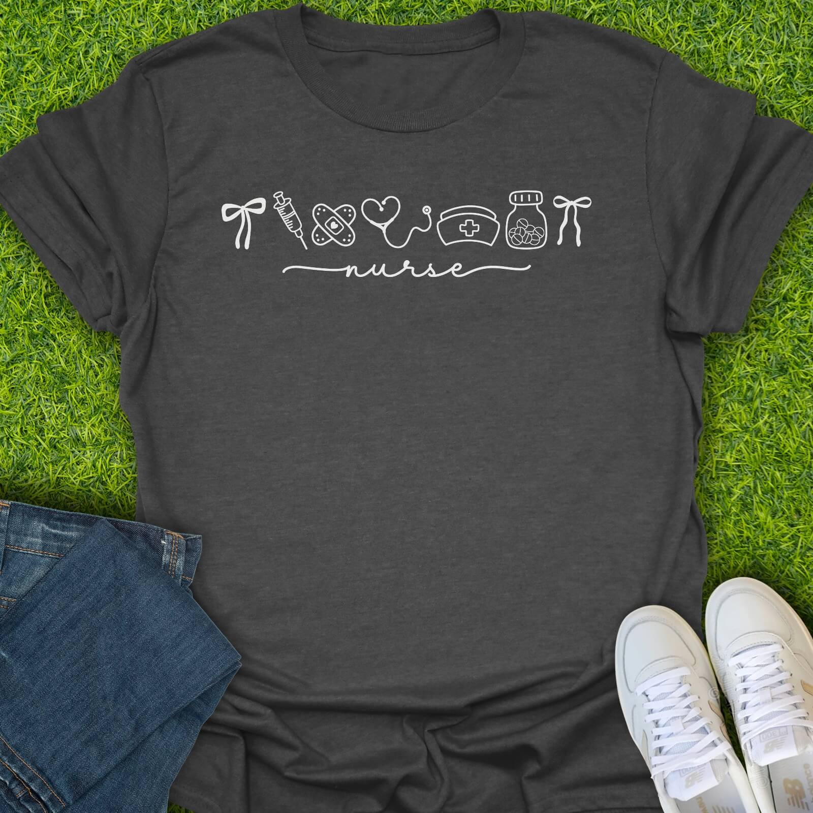 T-Shirt Dark Heather / S Nurse Life Icons Tee