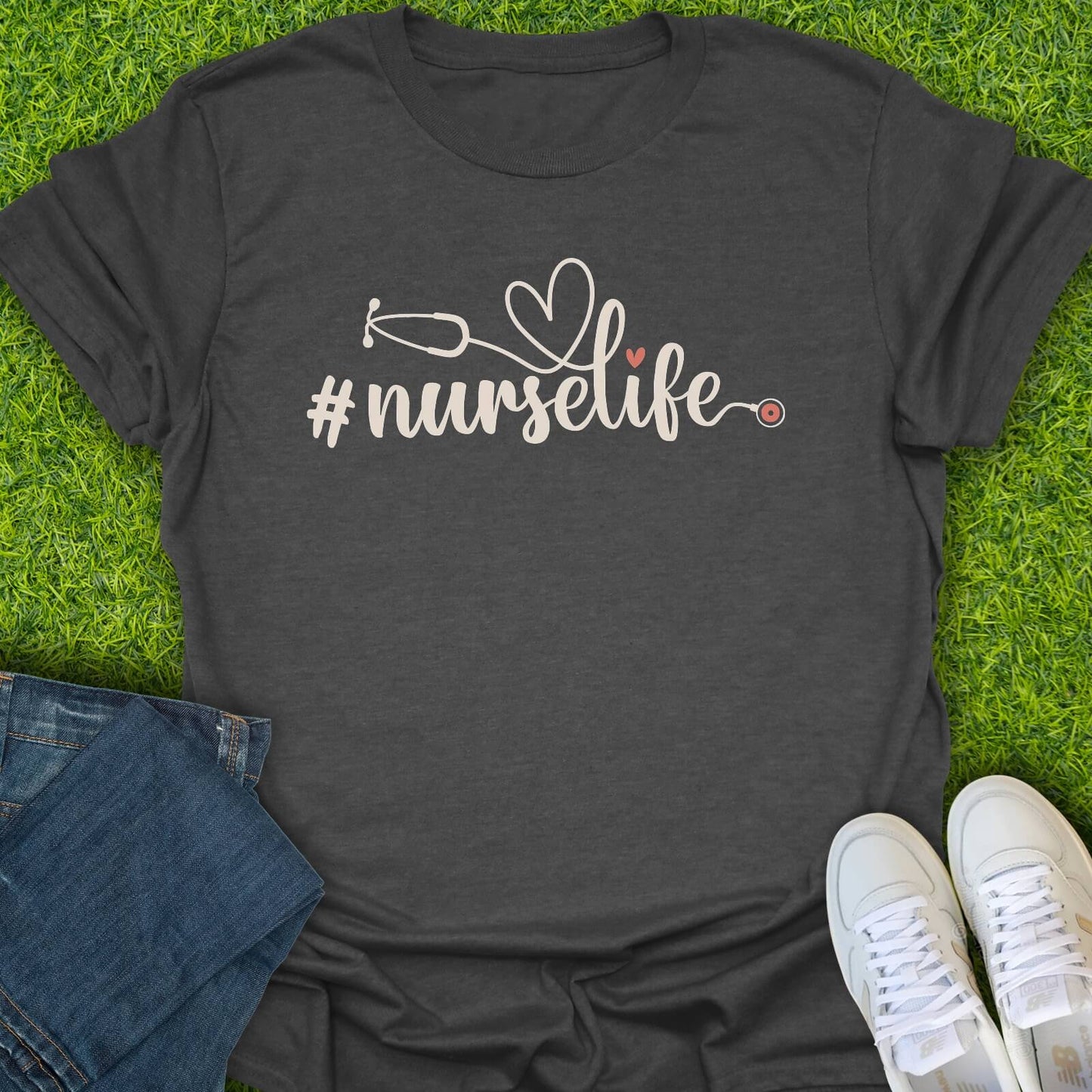 T-Shirt Dark Heather / S Nurselife Script Tee