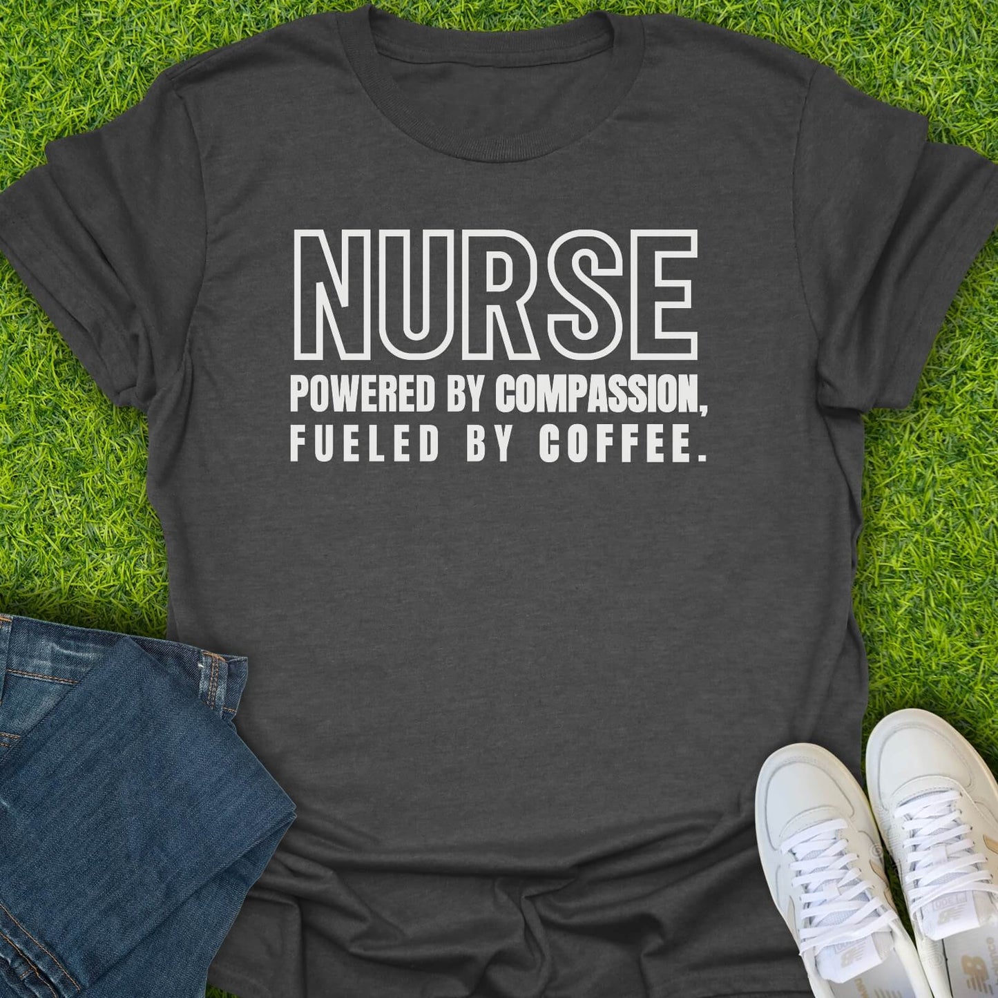 T-Shirt Dark Heather / S Powered by Compassion Tee