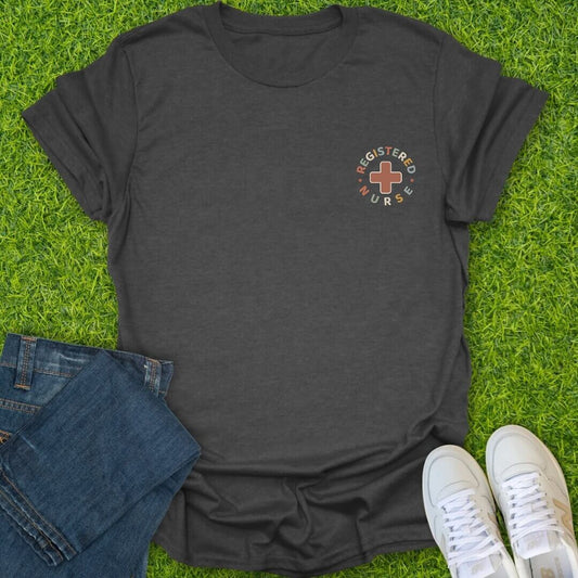T-Shirt Dark Heather / S Registered Nurse Badge Tee