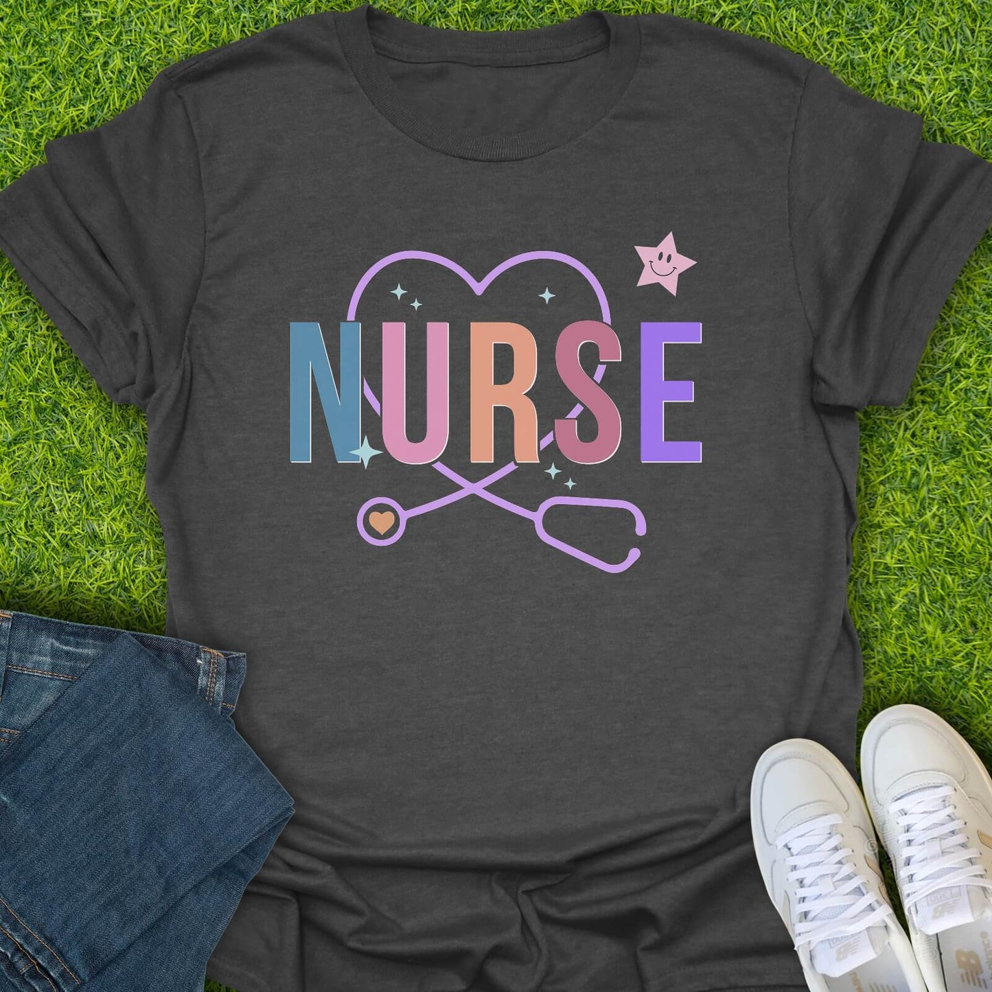 T-Shirt Dark Heather / S Starry Nurse Tee