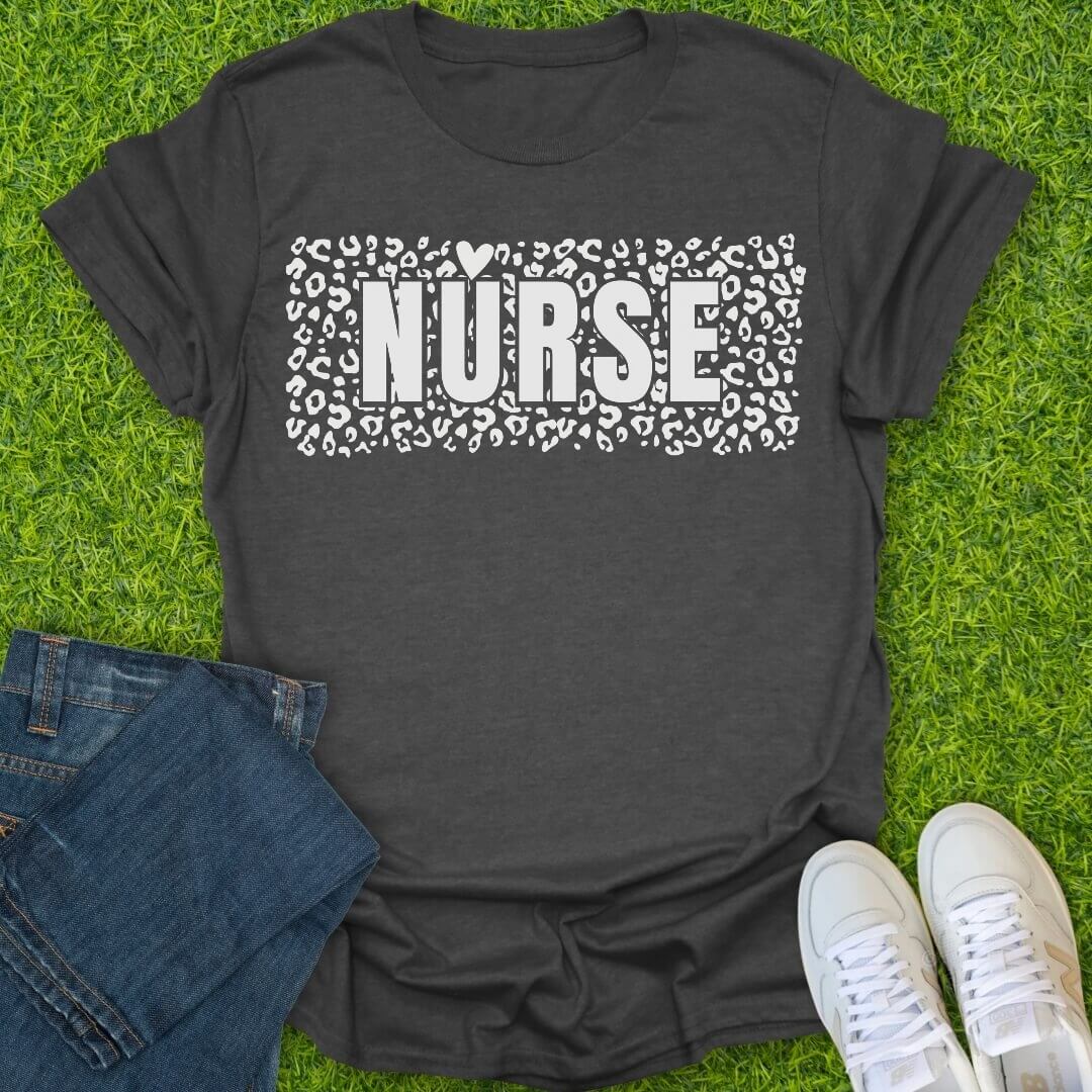 T-Shirt Dark Heather / S Wild Print Block Tee