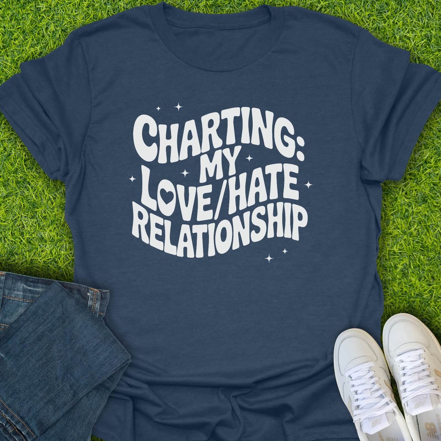 T-Shirt Heather Navy / S Charting My Love/Hate Relationship Tee