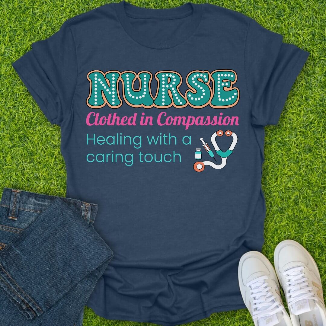 T-Shirt Heather Navy / S Clothed In Compassion Tee
