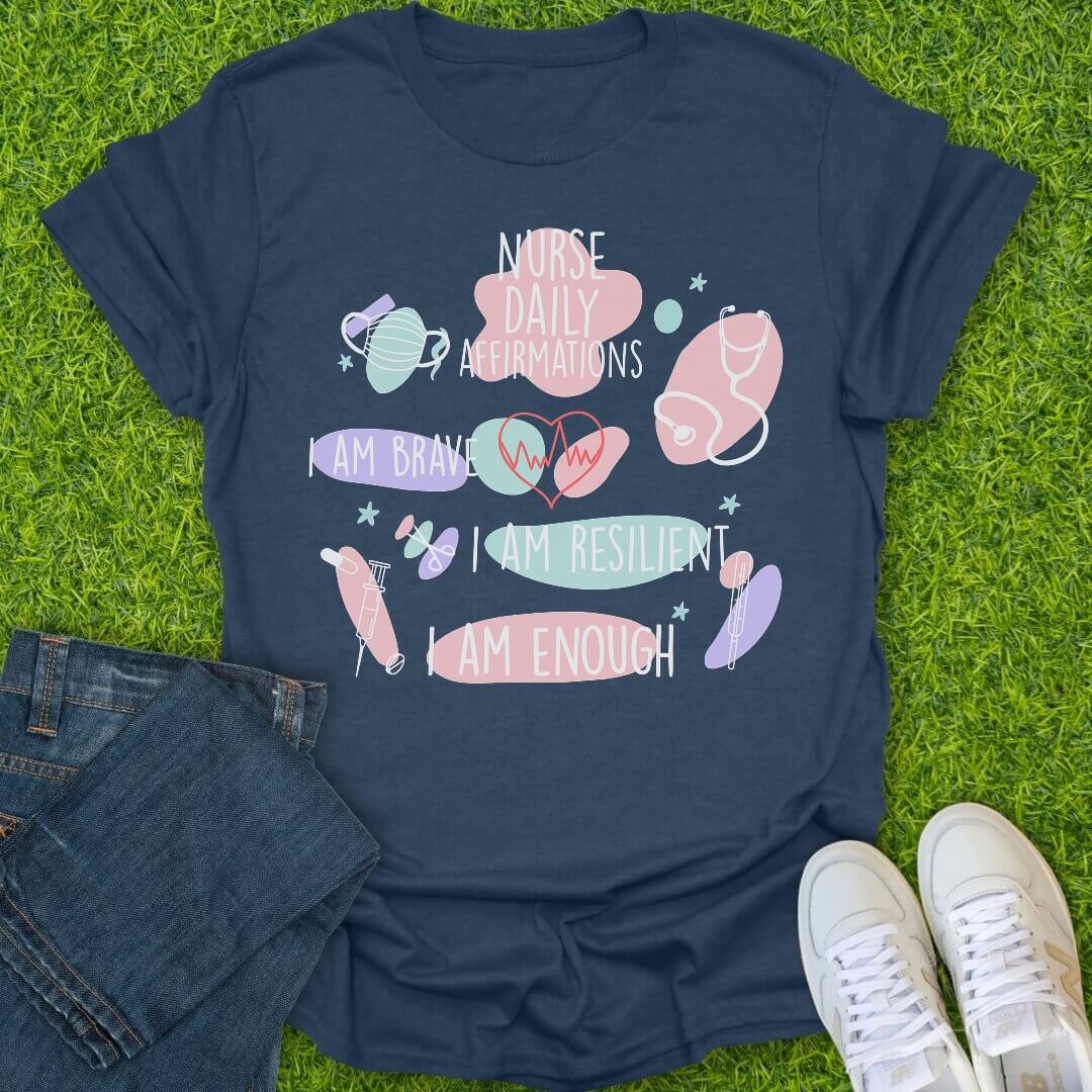 T-Shirt Heather Navy / S Daily Affirmations Tee