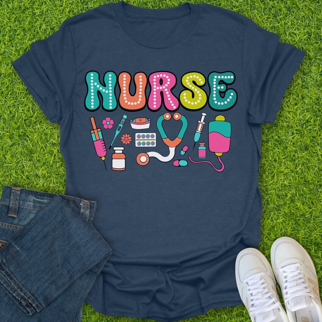 T-Shirt Heather Navy / S Doodle Pop Tee