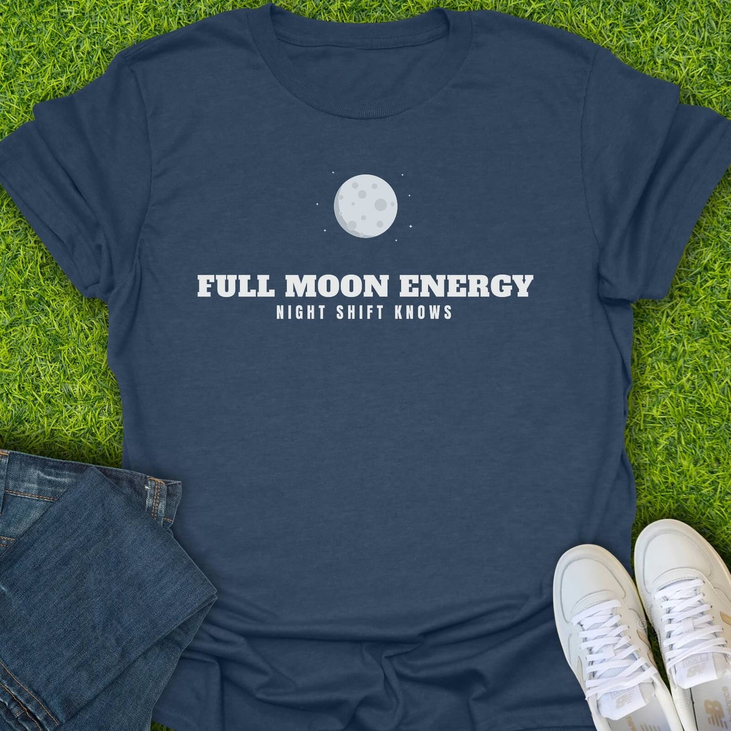 T-Shirt Heather Navy / S Full Moon Energy Tee