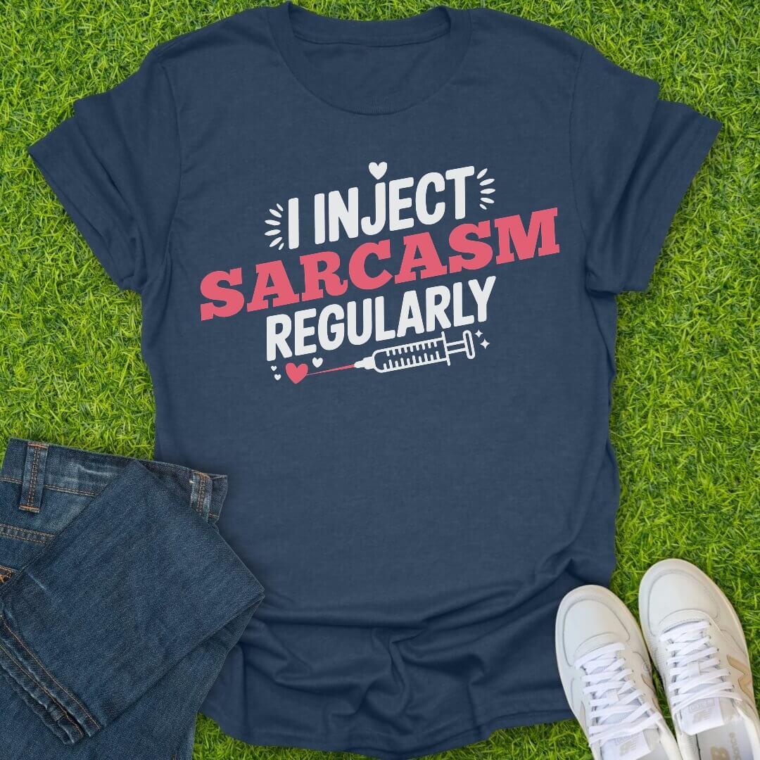 T-Shirt Heather Navy / S I Inject Sarcasm Tee