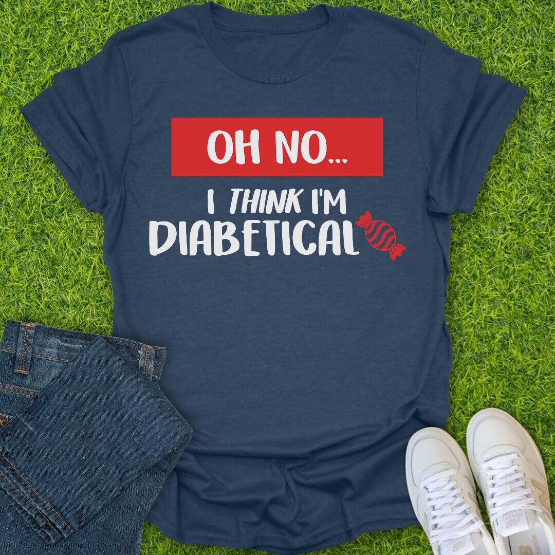 T-Shirt Heather Navy / S I Think I'm Diabetical Tee
