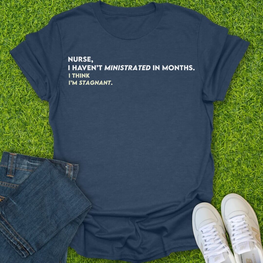 T-Shirt Heather Navy / S I Think I'm Stagnant Tee