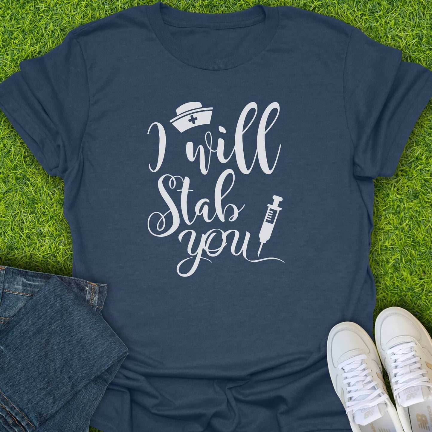 T-Shirt Heather Navy / S I Will Stab You Tee