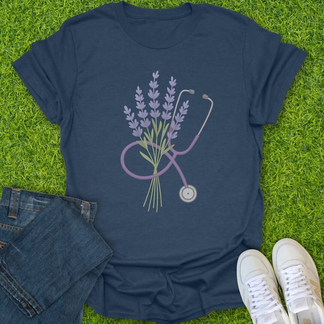 T-Shirt Heather Navy / S Lavender Tee