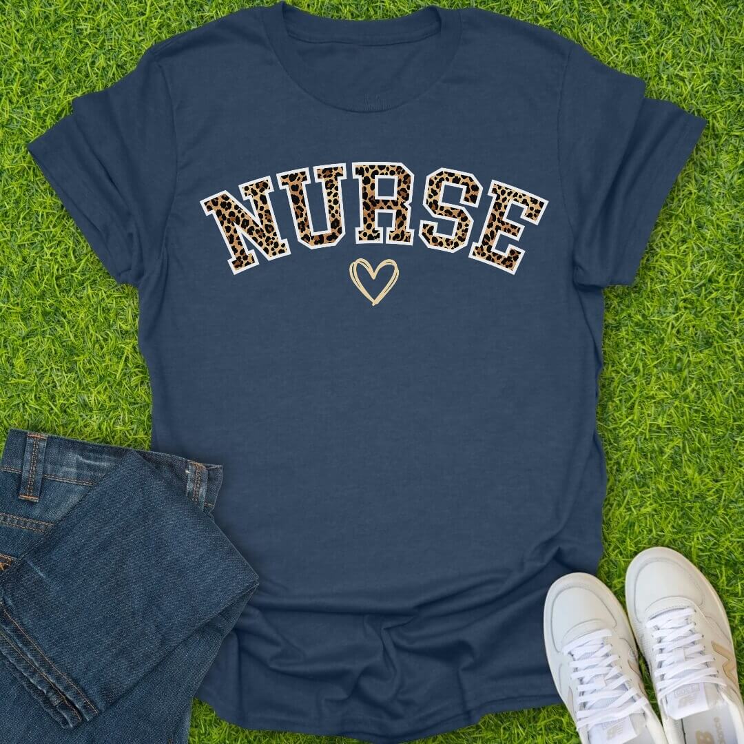 T-Shirt Heather Navy / S Leopard Nurse Arch Tee
