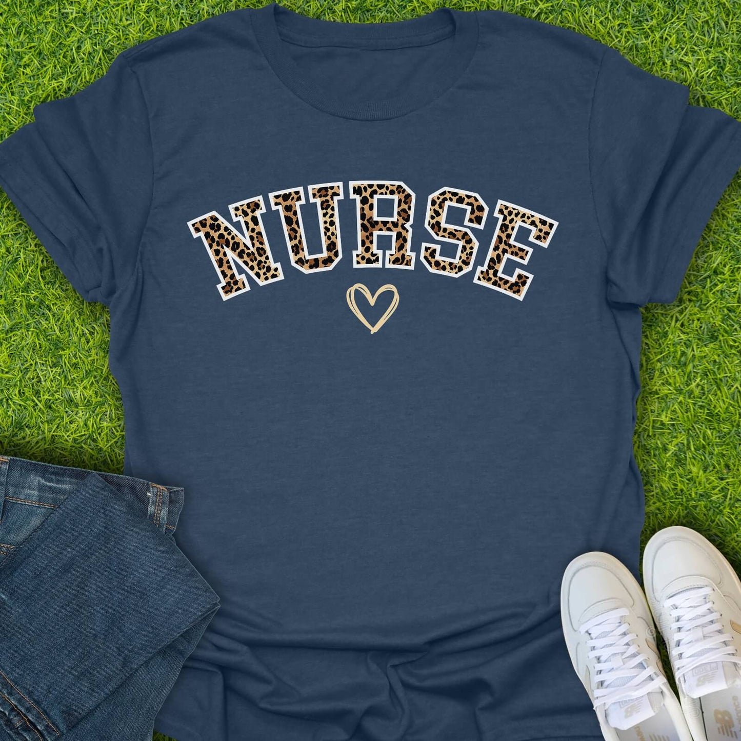 T-Shirt Heather Navy / S Leopard Nurse Arch Tee