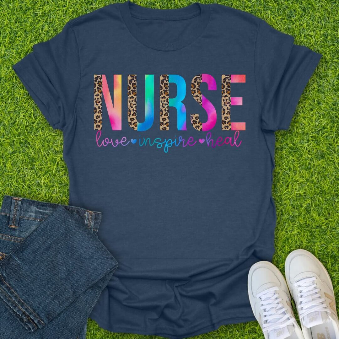 T-Shirt Heather Navy / S Love Inspire Heal Tee