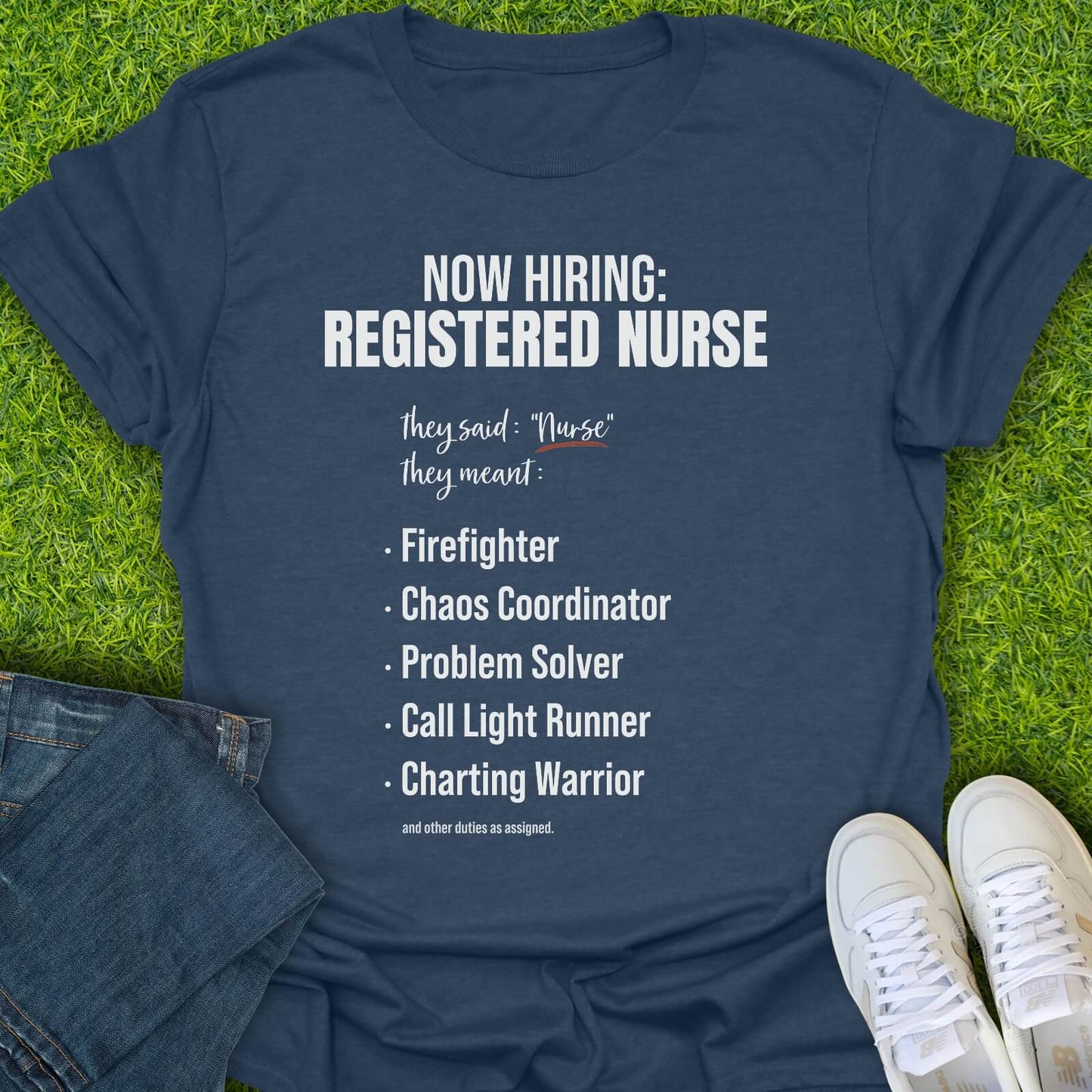 T-Shirt Heather Navy / S Now Hiring RN Tee