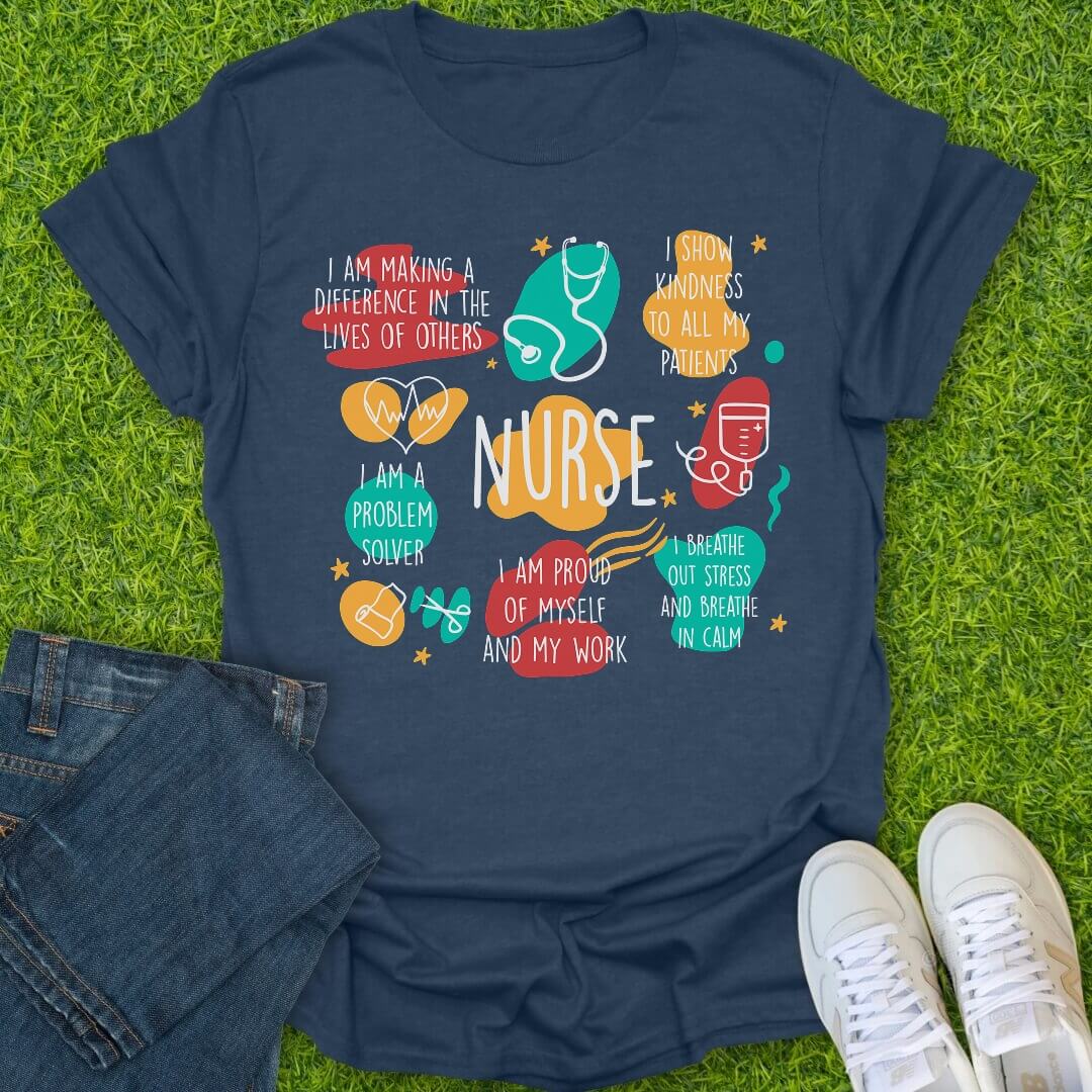 T-Shirt Heather Navy / S Nurse Affirmations Tee