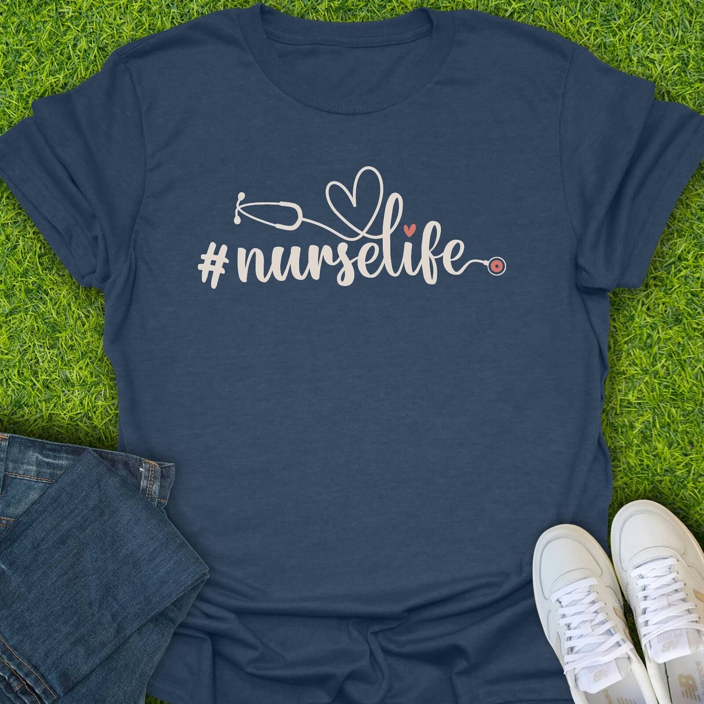 T-Shirt Heather Navy / S Nurselife Script Tee