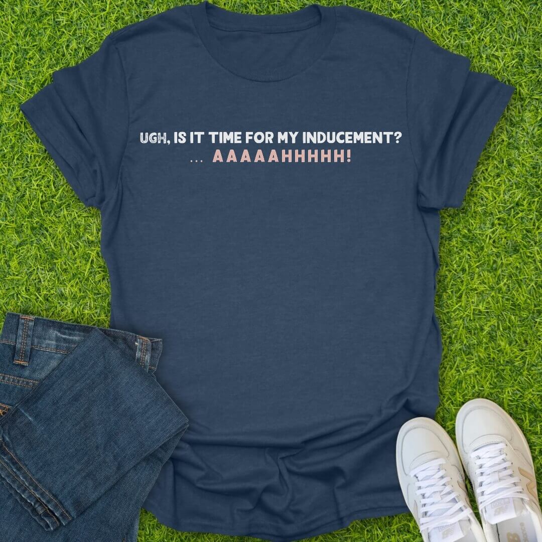 T-Shirt Heather Navy / S Paging My Induction Nurse Tee