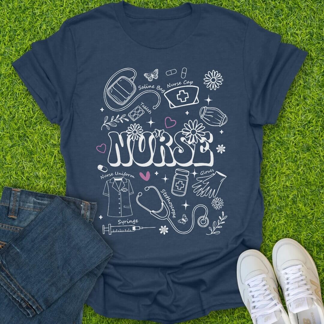 T-Shirt Heather Navy / S Parts Of A Nurse Tee