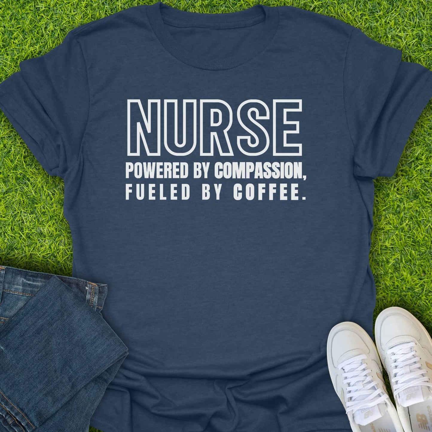 T-Shirt Heather Navy / S Powered by Compassion Tee