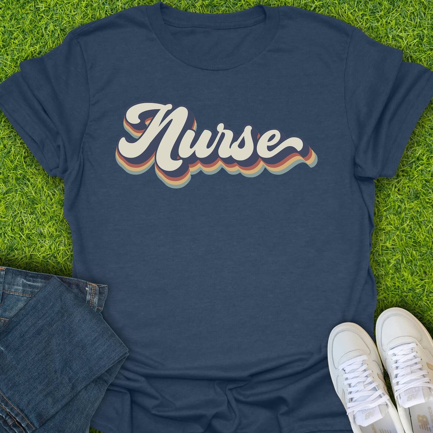 T-Shirt Heather Navy / S Retro Nurse Wave Tee