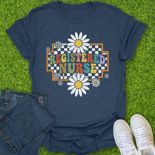 T-Shirt Heather Navy / S Retro Registered Nurse Tee