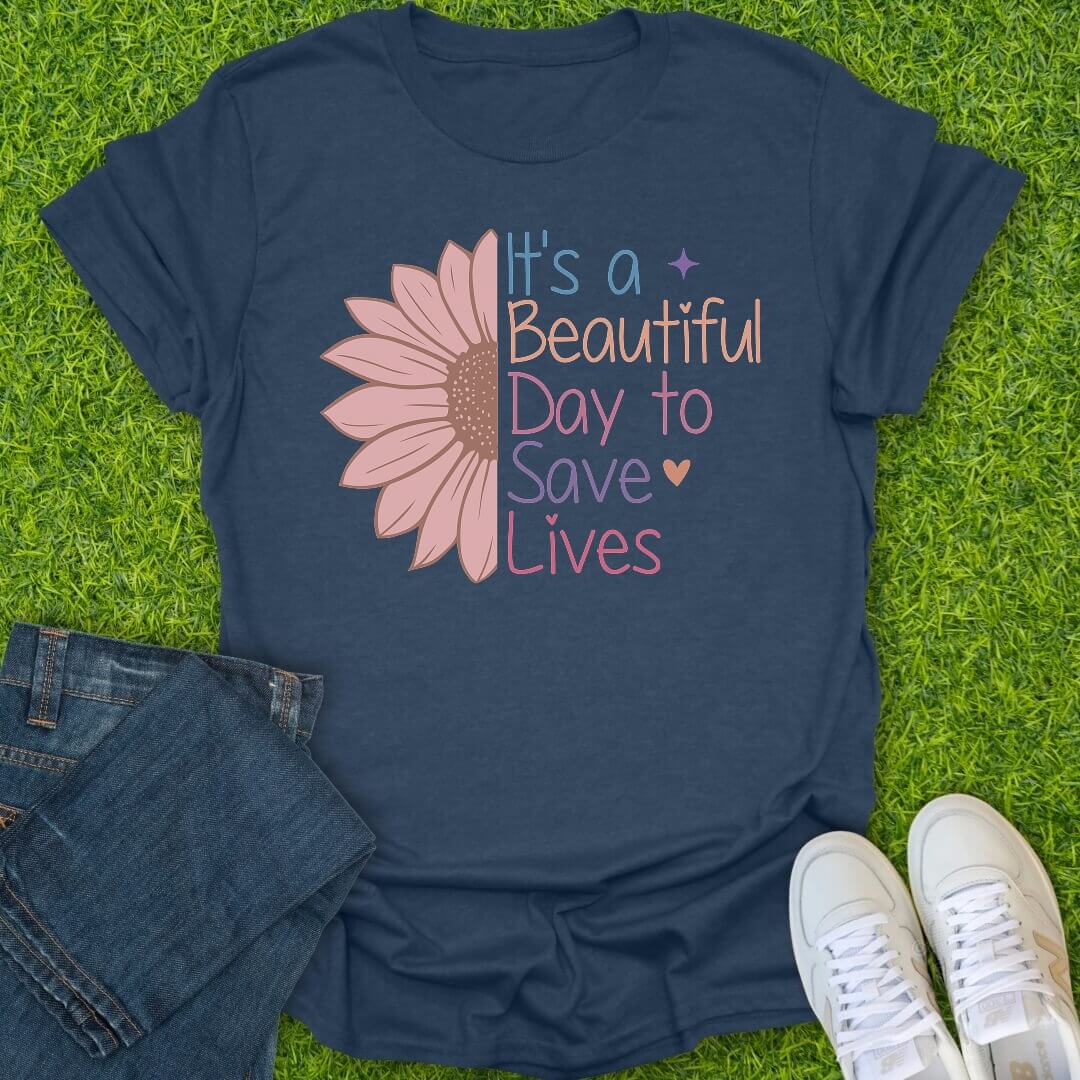 T-Shirt Heather Navy / S Sunshine & Stethoscope Tee