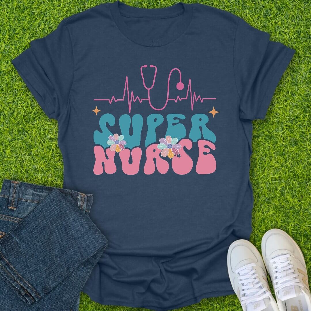 T-Shirt Heather Navy / S Super Nurse Energy Tee