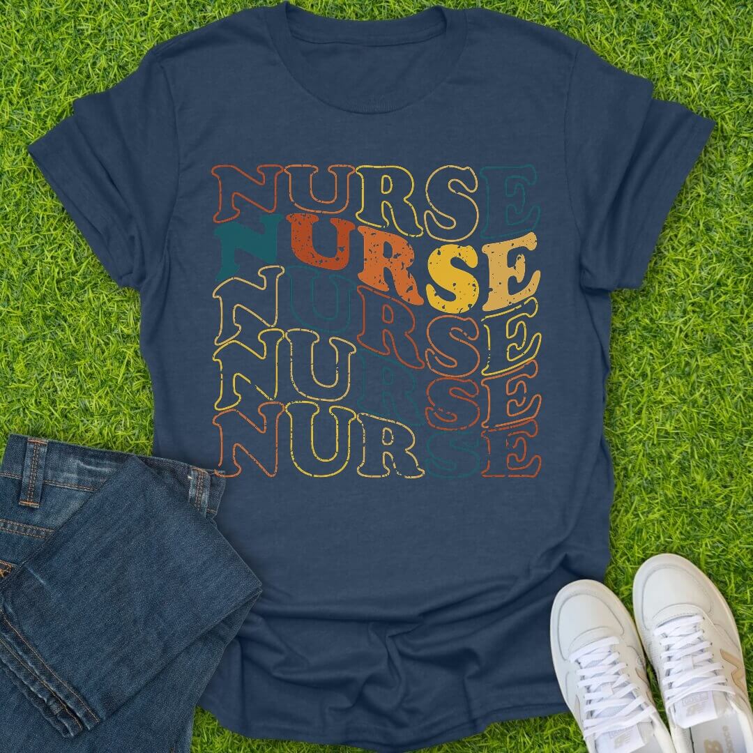 T-Shirt Heather Navy / S Wavy Nurse Tee
