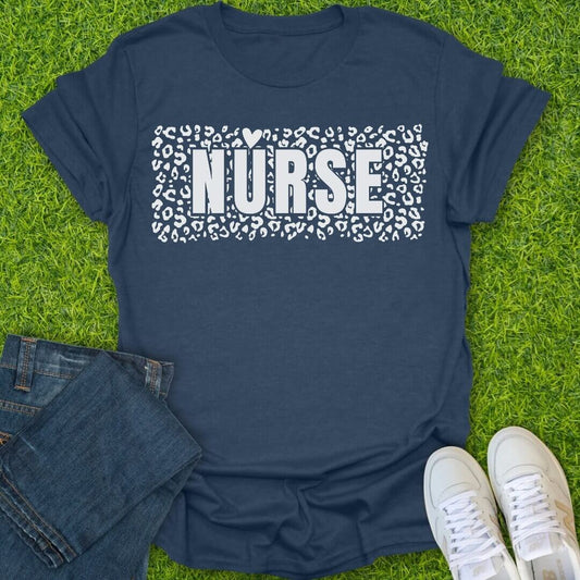 T-Shirt Heather Navy / S Wild Print Block Tee