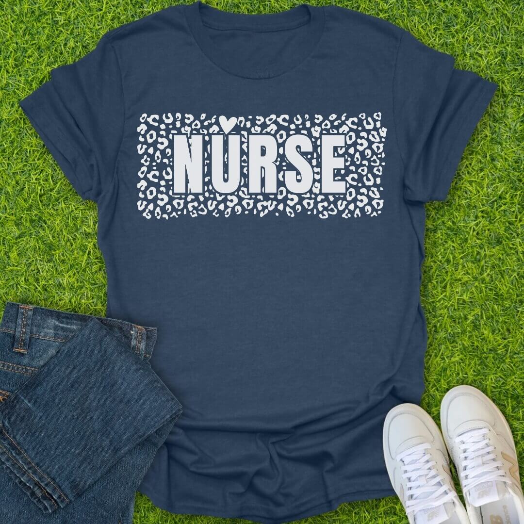 T-Shirt Heather Navy / S Wild Print Block Tee