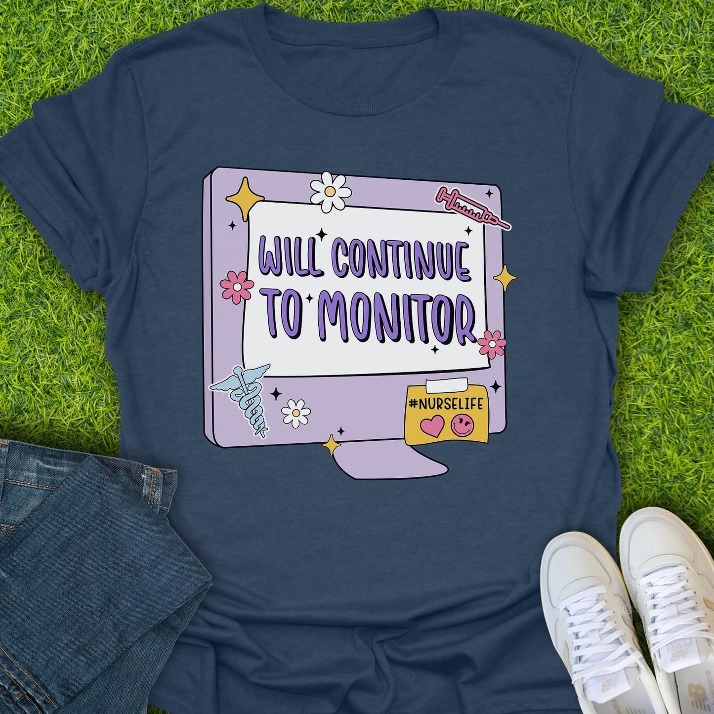 T-Shirt Heather Navy / S Will Continue To Monitor Tee