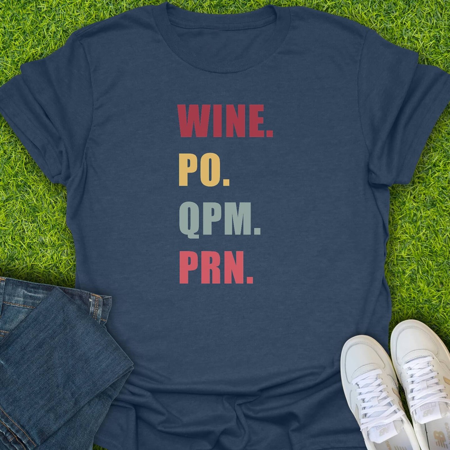 T-Shirt Heather Navy / S Wine Therapy Protocol Tee