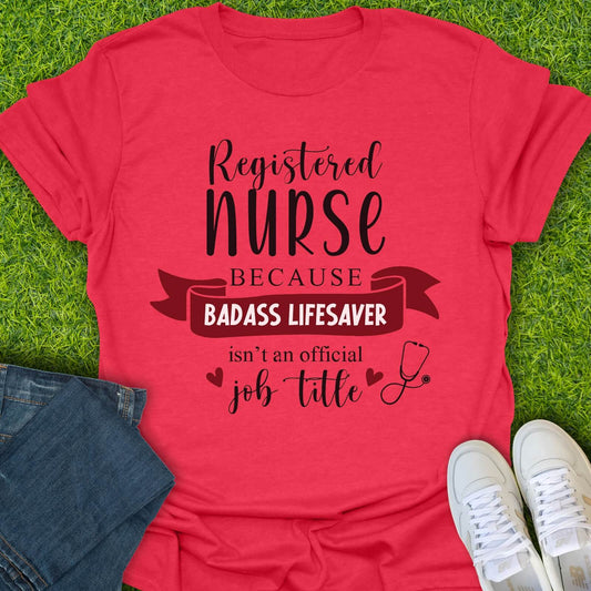 T-Shirt Heather Red / S Because Badass Isn’t a Title Tee