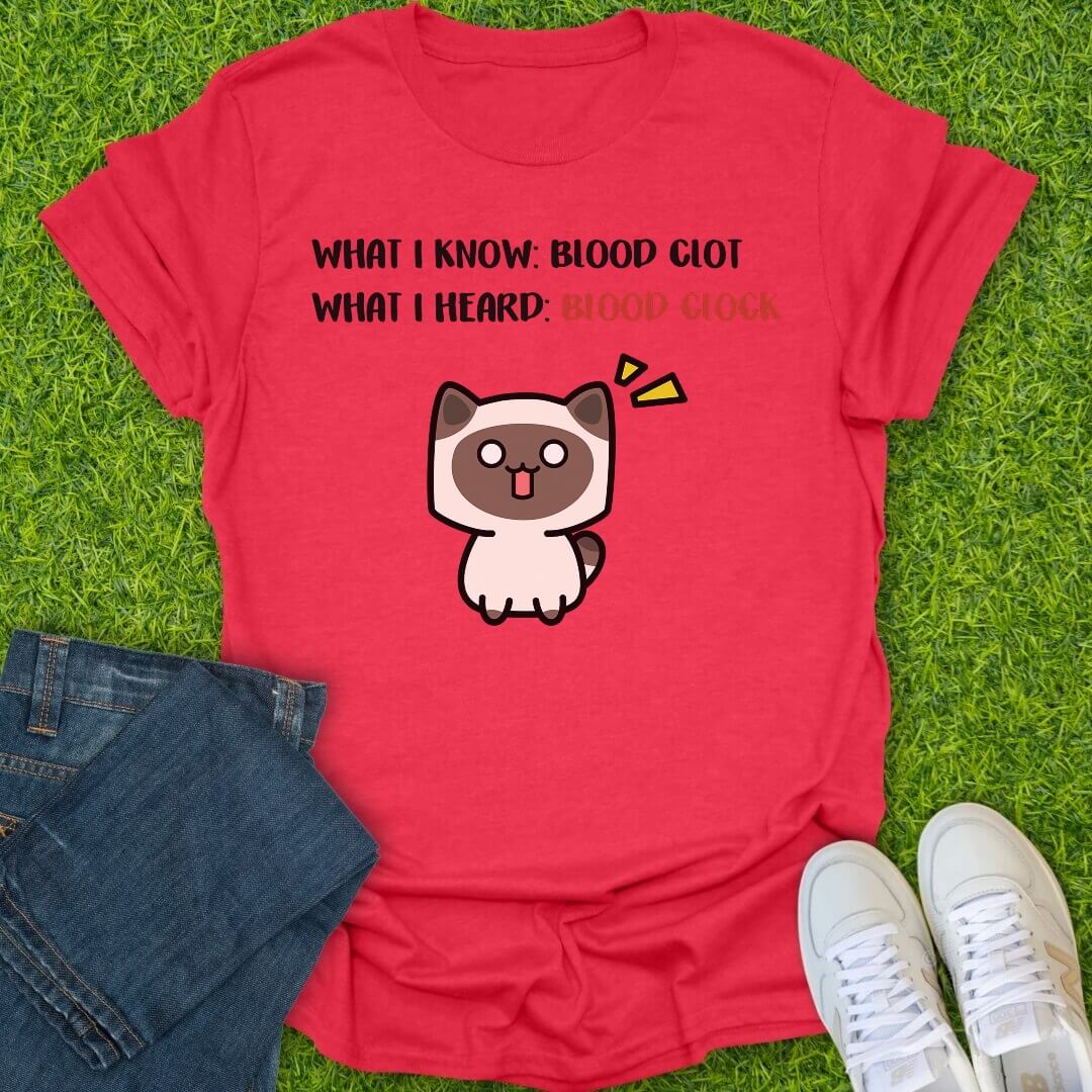 T-Shirt Heather Red / S Blood Clot Blood Clock Tee