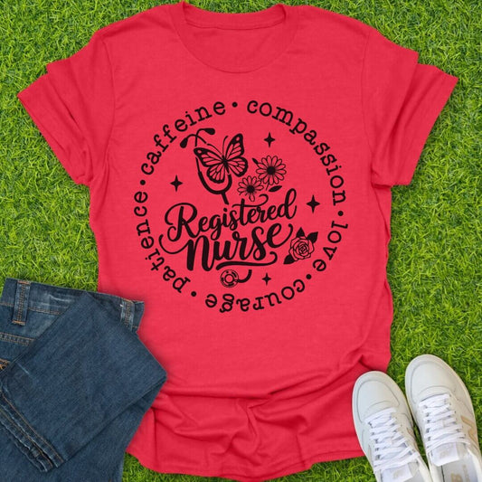 T-Shirt Heather Red / S Caffeine & Compassion Tee