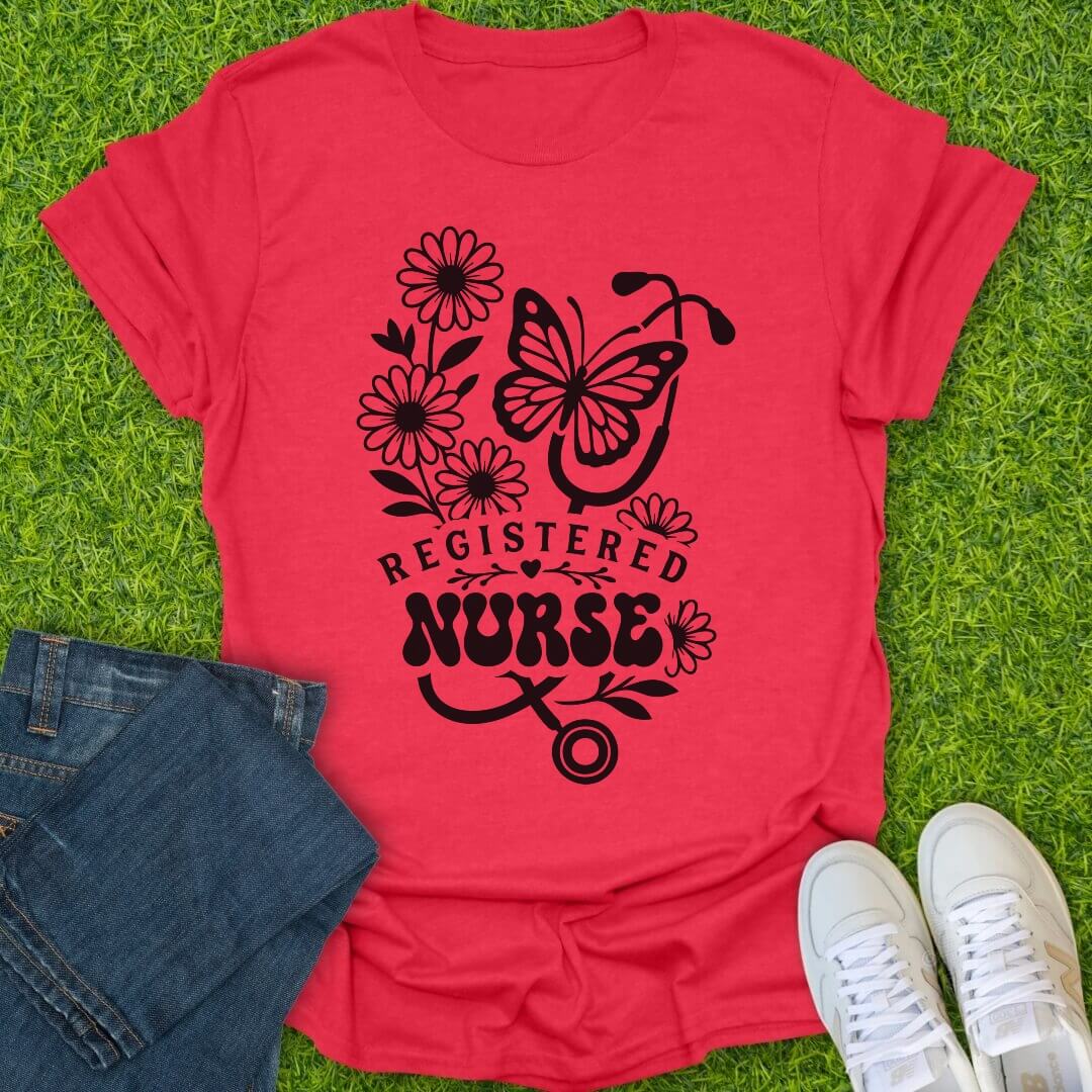 T-Shirt Heather Red / S Caring in Full Bloom Tee