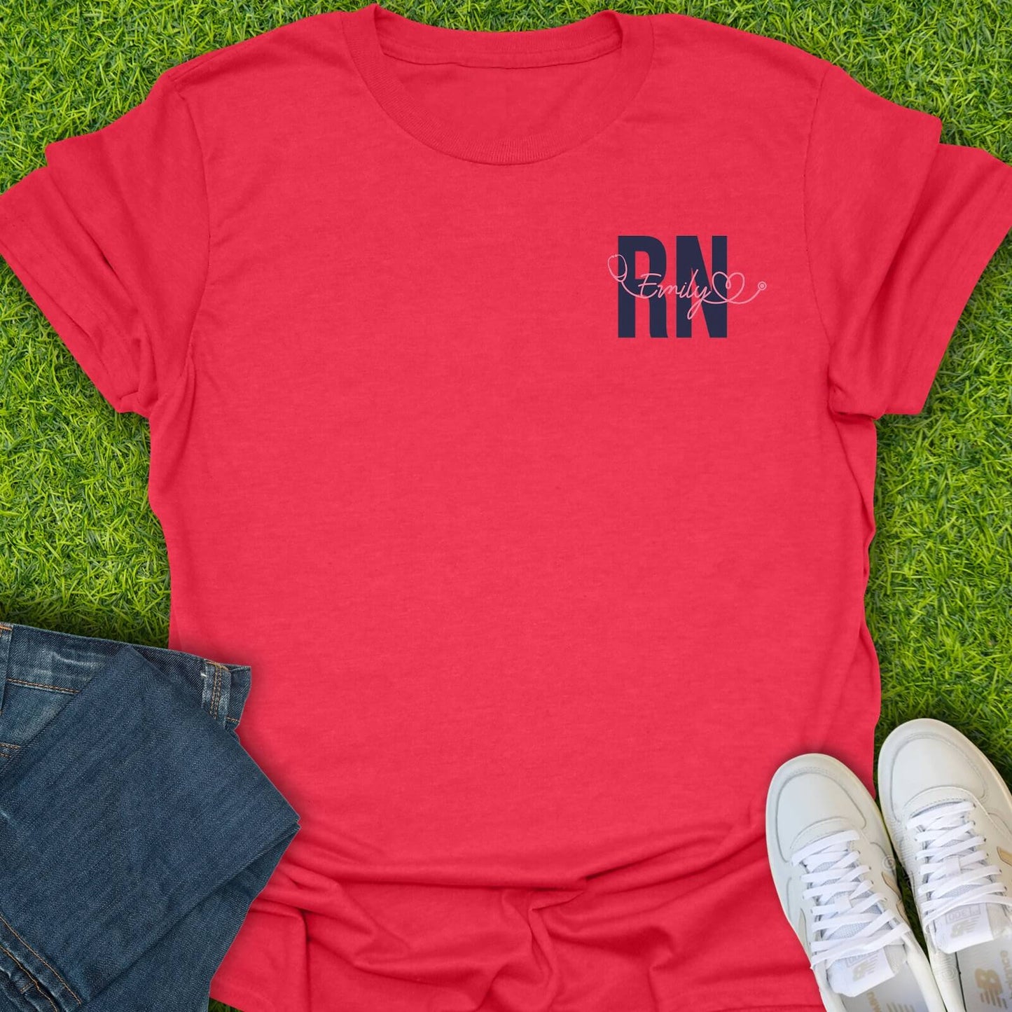 T-Shirt Heather Red / S Custom RN Stethoscope Tee