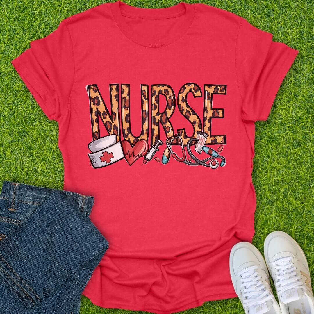 T-Shirt Heather Red / S Fierce Nurse Energy Tee
