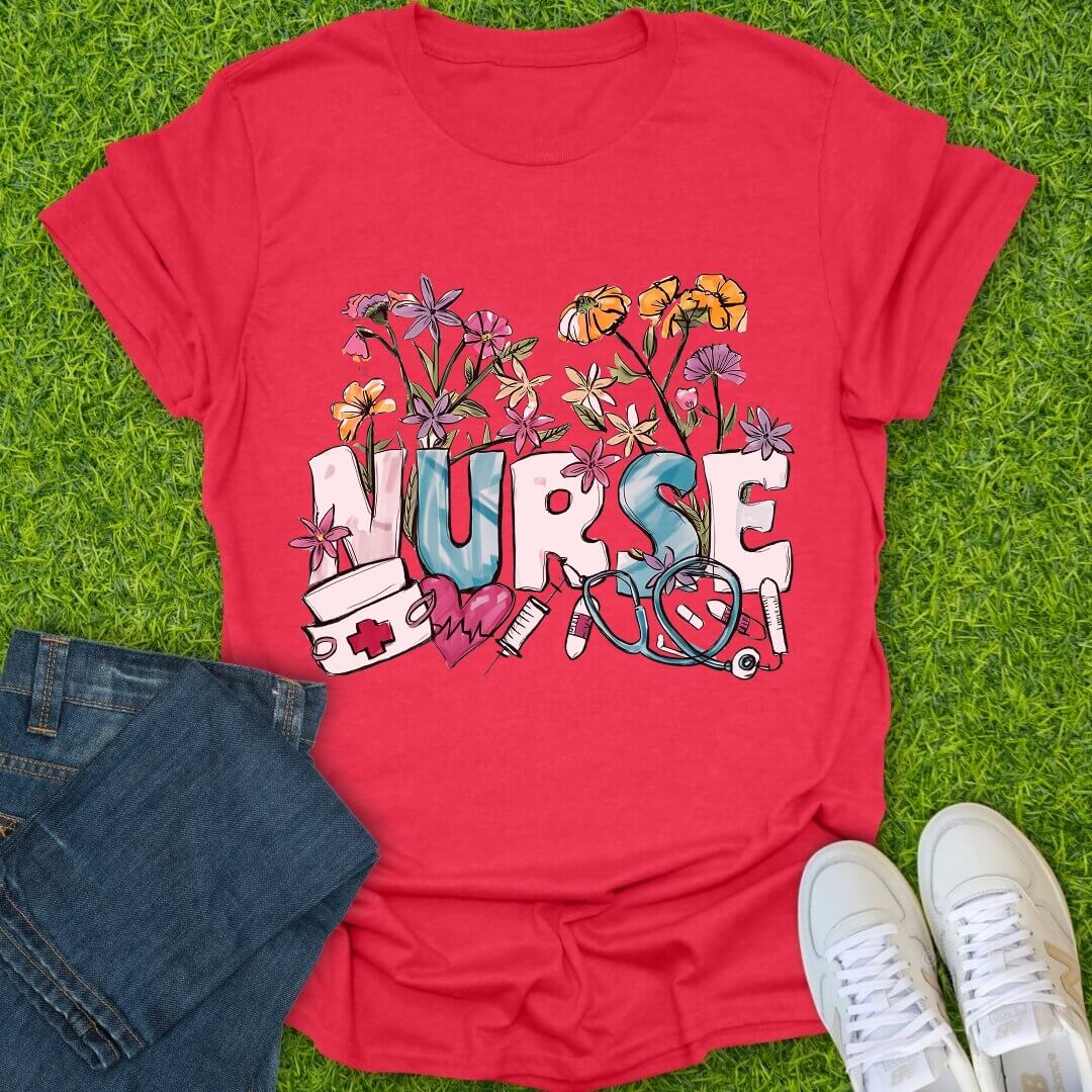 T-Shirt Heather Red / S Hand Painted Healing Tee