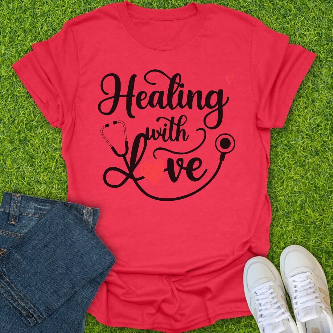 T-Shirt Heather Red / S Healing With Love Tee