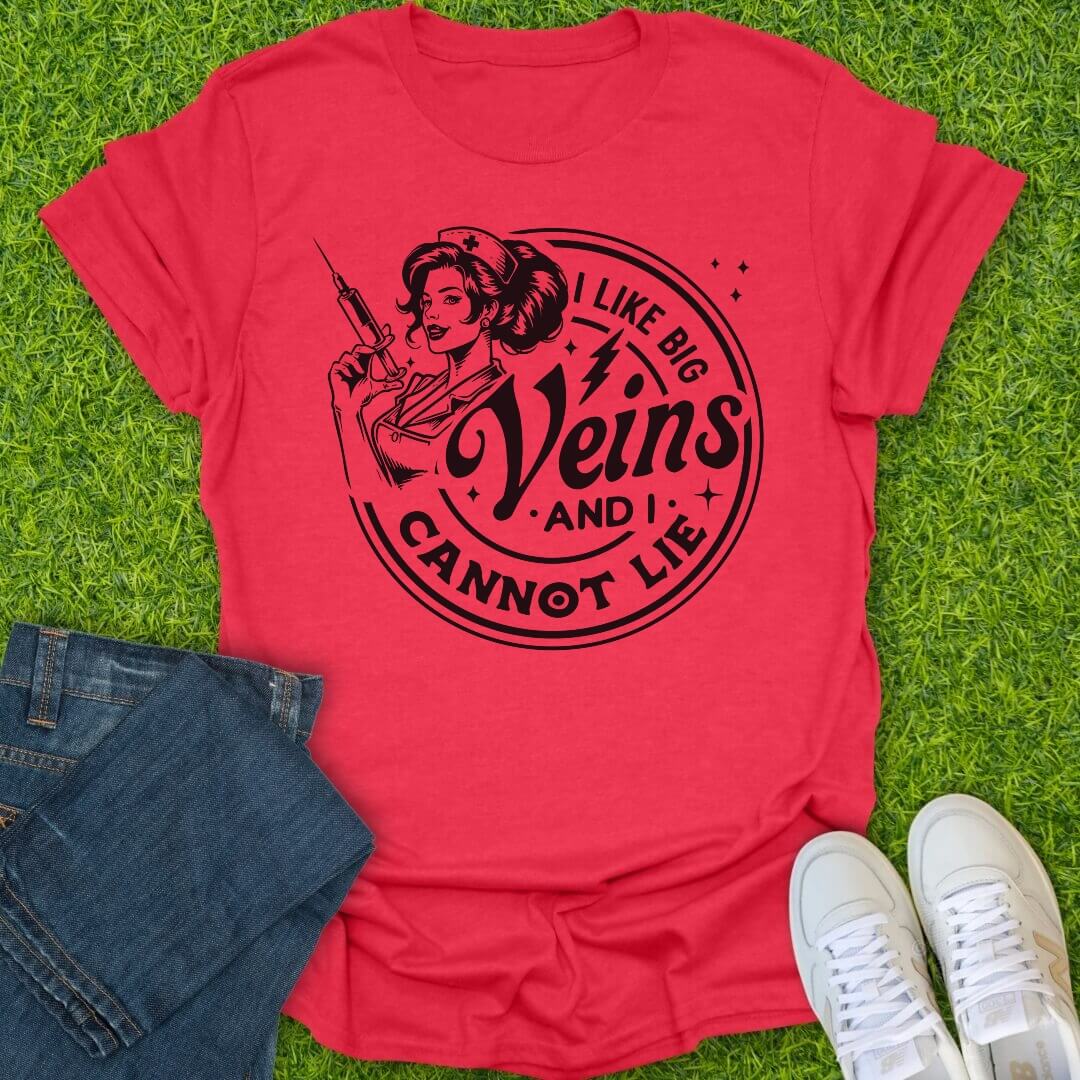 T-Shirt Heather Red / S I Like Big Veins Tee