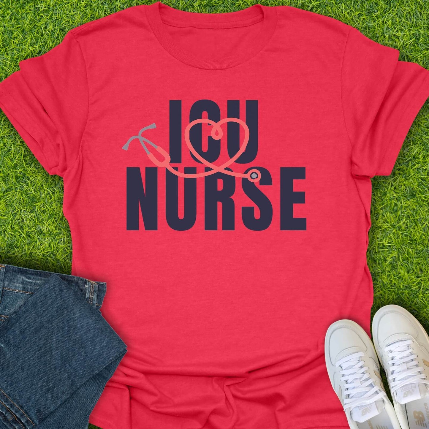 T-Shirt Heather Red / S ICU Nurse Tee