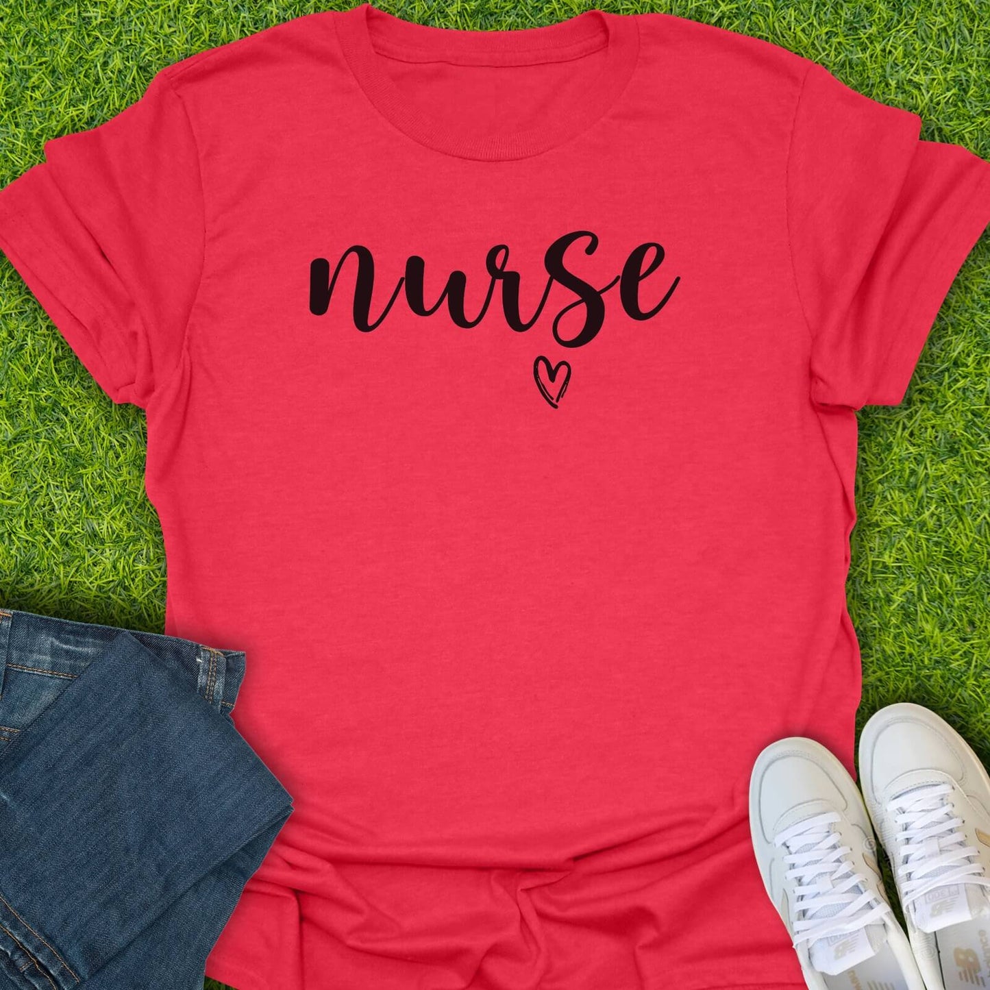 T-Shirt Heather Red / S Nurse Heart Tee