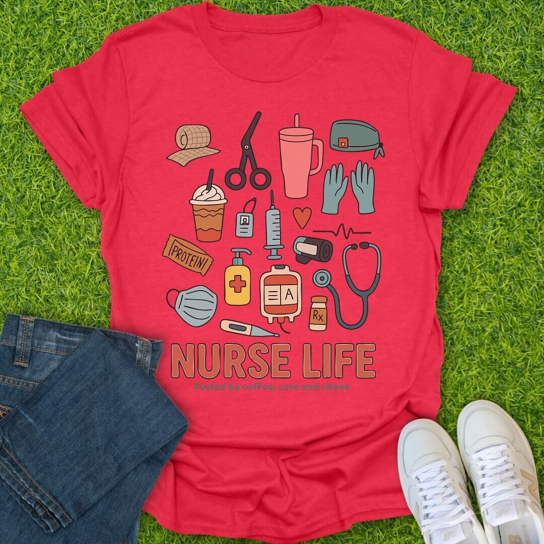 T-Shirt Heather Red / S Nurse Life Tee