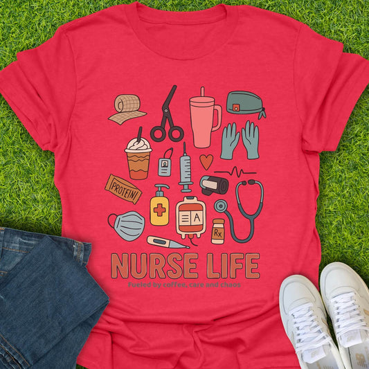 T-Shirt Heather Red / S Nurse Life Tee