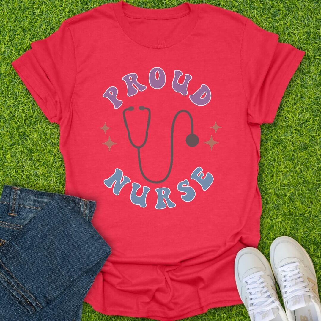 T-Shirt Heather Red / S Proud Nurse Tee