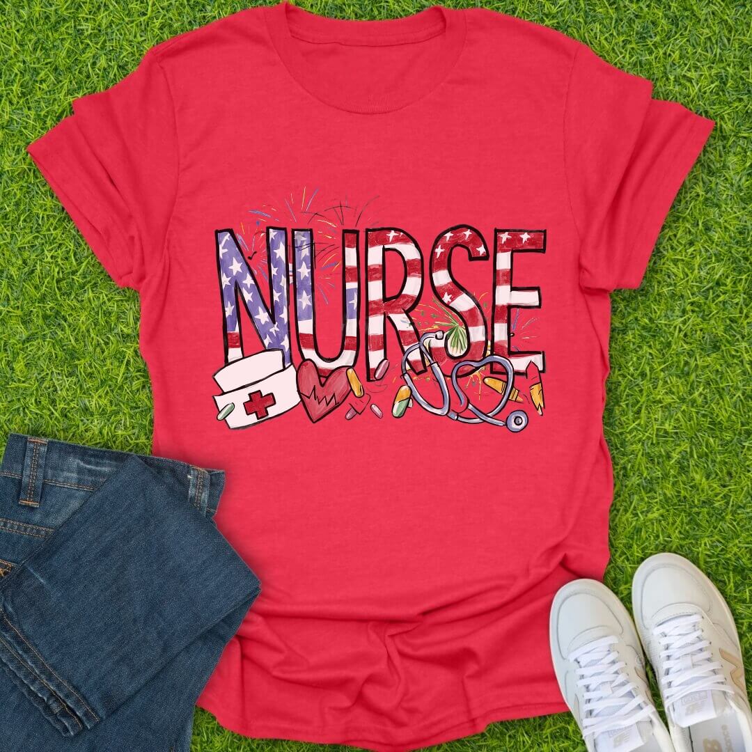T-Shirt Heather Red / S Red White & Scrubs Tee